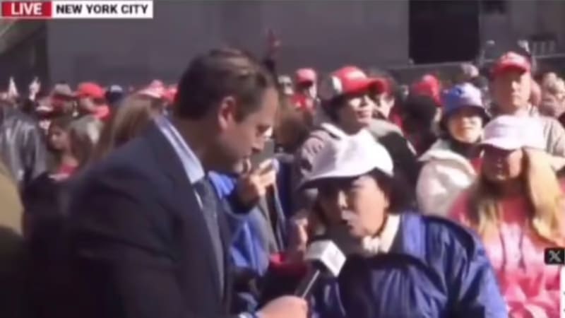 ‘SHE’S SOOO STUPID!’: Chinese-American Trump Supporter SHREDS Kamala Outside Madison Square Garden