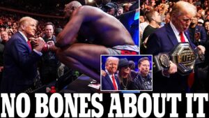 Iconic moment UFC’s Jon Jones hands Donald Trump his championship belt, sending the  fans wild